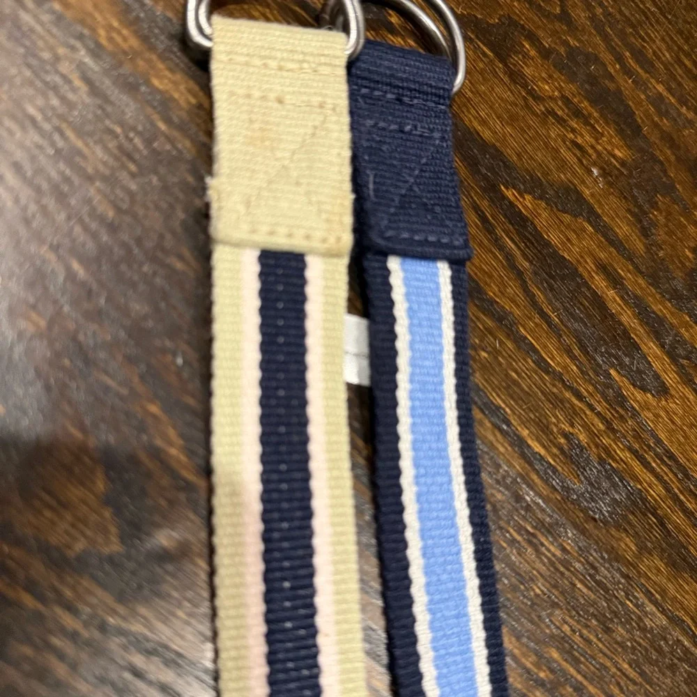 2 New Kid’s Sz Med Osh Kosh Striped D-Ring Adjustable Striped Belts